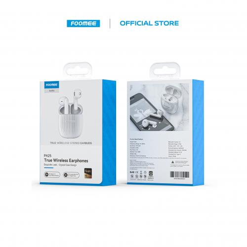 หูฟังบลูทูธ FOOMEE True Wireless Earphones (PA25) Bluetooth 5.1 Standby Time 240h ประกัน 1 ปี